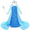ACWOO Vestito Set, Costume con Corona Bacchetta, Costume Vestito Bambina Principessa, Vestito Bambina Principessa per La Halloween Natale Cosplay Party Compleanno Vestito Fantasia