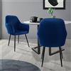 ML DESIGN modern living ML-Design Set di 2 Sedie da Pranzo con Schienale e Braccioli Blu Sedia da Cucina con Rivestimento in Velluto Poltroncina Imbottita con Gambe in Metallo Sedie Ergonomiche Poltrona Poltroncine