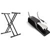 Audibax Onyx 130 Soporte Premium Tijera Doble para Teclado (Yamaha, Casio, Roland, Korg) & M-Audio SP-2 - Pedale di Sustain Universale per Tastiera Elettronica, Pianola