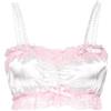 Satini Femminuccia con Volant Pizzo Attillato Setoso Raso Lingerie Bralette (Bianco, S)