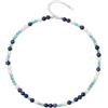 COAI Collana Perline di Pietre Dure Donna, Collana Donna Perle di Acqua Dolce Lapislazzuli Pietra Naturale e Turchese Sintetico
