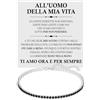Bramart Bracciale Uomo All'Uomo della Mia Vita Argento Sterling 925 Compleanno Idee Regali per lui, Bracciale Fidanzati Tennis oro Idea Regalo Natale - Cofanetto con DEDICA incluso. (Al mio Uomo - 3)