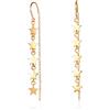 Namana Orecchini Pendenti Oro con Stella da Donna in Argento 925, Saliscendi per Donna e Ragazza, a Catena 'Threader Earrings'