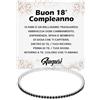 Bramart Bracciale Tennis Uomo Idea regalo Compleanno 18 anni con Pietre di Zirconia Cubica per lui Finitura in Oro Bianco Argento 925 - Cofanetto con DEDICA incluso (18 Anni - M1)