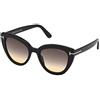 Tom Ford Occhiali da Sole IZZI FT 0845 Shiny Black/Dark Grey Shaded 53/21/140 donna