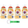 Beni Culinari 4 x Chanteclair I Concentrati XXL - Ammorbidente concentrato, profumo di fiori d'arancio e narciso, per vestiti morbidi e profumati - 70 lavaggi 1400 ml + portachiavi Beni Culinari