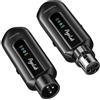 POGOLAB adattatore trasmettitore wireless per microfono xlr 2,4 G, 12 Ore di Durata sistema microfonico wireless 48V Phantom per microfono dinamico a condensatore, adatto per mixer, sistema PA