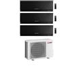 Mitsubishi Climatizzatore Trial Split Kirigamine Zen MSZ-EF Nero 9+9+18 con MXZ-3F68VF Inverter R32 WiFi Classe A++ ,