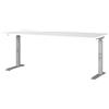 GERMANIA DIE MÖBELMACHER Germania Scrivania 7912-639, bianco/argento, regolabile in altezza, 180 x 91 x 80 cm (LxAxP)