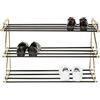 Kare Design Scarpiera Walk, Nero/Oro, Scarpiera, Struttura in Alluminio, Aste in Acciaio, 54x84x34 cm (H/W/D)