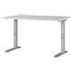 GERMANIA DIE MÖBELMACHER Germania Scrivania 7910-583, in grigio chiaro/argento, altezza media, 120 x 91 x 80 cm (LxAxP)