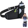 Roysmart Cintura da corsa per cellulare, marsupio, marsupio con portabottiglie, marsupio regolabile da uomo e da donna, marsupio, per jogging, corsa, sport, fitness (nero), Nero , no