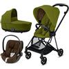 Cybex - Collezione Platinum: Trio Mios Con Seggiolino Auto Cloud Z ISize Khaki Green - Telaio Matt Black