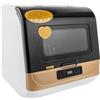 panfudongk Lavastoviglie da tavolo multifunzione Gold Modern Rettangle PP ABS in acciaio inox controllo touch 800 W