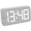 TFA Dostmann Sveglia da comodino digitale, 60.2042.02, design moderno, 3 diverse ore di sveglia, funzione snooze, orologio tavolo, dimmerabile, illuminato, camera da letto, ufficio, in tessuto, bianco
