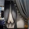 Helen curtain Set di tende di lusso per soggiorno, oscuranti, in velluto, 2 pannelli, lussuose tende con nappe per camera da letto (colore: grigio ferro, 250 x 238 cm) x 2