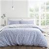 Bianca Shadow Leaves - Set copripiumino con federe, in cotone 200 fili, per letto super king, colore: blu francese