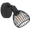 Eglo Applique Sonnino, lampada a muro per interni con faretto regolabile, stile industriale in metallo nero, per soggiorno e camera da letto, attacco E14