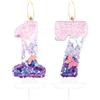 mciskin Candele per torta a forma di farfalla numero 17, candele per torta di 17° compleanno, decorazioni per torta per 17° compleanno, candele di compleanno a farfalla viola rosa, decorazioni per torte a