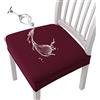 KELUINA Coprisedili per sedie Impermeabili in Jacquard con Reticolo Elasticizzato 1/2/4/6 Pezzi Coprisedie per sedie da Pranzo Coprisedie per Cucina (Vino Rosso,2 PCS)