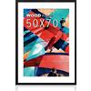 HOHIYO Cornice portafoto 50 x 70 cm, in legno nero, con passepartout di carta, 40 x 60 cm e vetro plexi infrangibile, da appendere