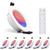 Großcat Faretto da incasso a LED RGBW Smart LED Spots 230V Dimmerabile APP Bluetooth Faretto da incasso con cambio di colore bianco caldo e freddo, 6 x 7W, alluminio, faretto a LED per bagno soggiorno IP44