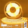 öuesen COB LED striscia 10 metri,striscia led bianco caldo 24V 3000K strisce led 220v da interno dimmerabile Strisce LED COB Impermeabile IP44,CRI90, Telecomando RF,strisce led per Cucina, Soggiorno, Feste