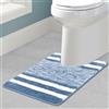 Pauwer Tappetino WC a Forma di U 50 x 60 cm, Ultra Morbido Antiscivolo Tappetino Piedistallo per WC Assorbente Lavabile Tappeto da Bagno WC (Blu, 50 x 60 cm)