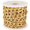Boutigem Catene a maglia barbazzale in alluminio dorato, 5 m, 13,5 x 8 x 2 mm, per la creazione di collane e gioielli fai da te