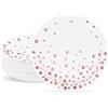 ZVK Piatti per feste, 23cm Piatti di carta Bianco con lamina d'oro rose 50 pezzi Set di piatti usa e getta per feste di matrimoni, compleanni, lauree, natale, ringraziamenti