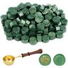 ASTARON 100 Pezzi Perline di Ceralacca per Timbro Sigillo di Cera, Kit Sigillo di Cera Ottagonale con 1 Cucchiaio per Sciogliere Cera per Inviti Biglietti Buste Confezioni di Vino Confezioni Regalo