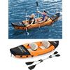 KAYAK CANOA BIPOSTO GONFIABILE CON PAGAIA 321 x 88 cm DOPPIO PVC SPORT ACQUATICI