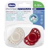 Chicco PhysioForma - Air Bianco e Rosso Succhietto 6-16M Tettarella in Silicone, 2 Pezzi
