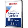 Toshiba Disco rigido interno Enterprise da 22 TB - HDD SATA da 3,5 serie MG per server, storage, funzionamento 24/7, Hyperscale, Cloud (MG10AFA22TE)