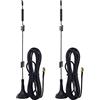 YILIANDUO Antenna WiFi dual band 2.4GHz 5GHz 5.8GHz 9dBi Base magnetica MIMO Antenna router dual band RP SMA Antenna maschio per router WiFi Scheda di rete wireless Telecamera IP (2 pezzi)