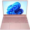 TOPINCN PC Portatile, Laptop Multi Interfaccia da 15,6 Pollici in Oro Rosa per Windows 10 per l'intrattenimento (16+256G Spina UE)