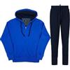 Coveri Tuta Uomo Completa da ginnastica Cotone Garzato con cappuccio zip M L XL XXL 3XL (XL - Azzurro)