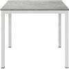 Tavolo RAVENNA in legno finitura grigio cemento e struttura in metallo bianco 80×80 cm