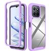 SEAHAI Trasparente Cover per Honor 70 Lite 5G / Honor X6 / Honor X8 5G, Rugged Custodia Full Body Antiurto Rigida PC Soft TPU Sottile Bumper Silicone Protettiva Case - Viola chiaro