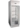 Ristoattrezzature Armadio congelatore refrigerato in acciaio inox con 1 porta in vetro capacità 700 lt temperatura -18 -22°C