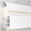 M LEDME Profilo Led battiscopa Muye Bianco laccato per strisce Led 12-24V a superfice 2 metri in alluminio M LEDME