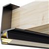 M LEDME Profilo Led per Mensola Keo Nero laccato per strisce Led 12-24V a superfice 2 metri in alluminio M LEDME