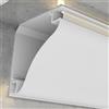 M LEDME Profilo Led veletta da parete Beat Bianco laccato per 2 strisce Led 12-24V a superfice 2 metri in alluminio M LEDME