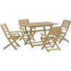 vidaXL AX Tavolo Pranzo 120x70x75cm 4 Sedie Rustico Doghe Giardino Patio Nuovo 3294999