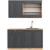 Does not apply Cucina Completa Fame-Line, Antracite Country House/Oro Kraft Oak, 140 Cm Senza P