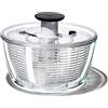 OXO Good Grips Centrifuga per insalata in vetro | Servire e conservare in ciotola in borosilicato, pompa con una sola mano, freno a pompa, lavabile in lavastoviglie, lattuga
