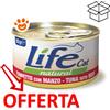 Life Cat Natural Tonnetto con Manzo - Lattina Da 85 Gr - CONFEZIONE RISPARMIO