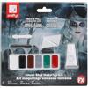 SMIFFYS Kit make up nave fantasma, cerone verde, bianco, marrone, grigio e rosso, matita nera, applicatore e 2 spugne Halloween