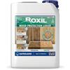 Roxil impermeabilizzante liquido protettivo per legno - 5 Litri - Trattamento Legno Esterno, Impregnante Trasparente per Legno, Protezione 10 Anni