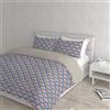 Italian Bed Linen FANTASY Parure Copripiumino realizzato in Italia, microfibra, ZigZag, Matrimoniale